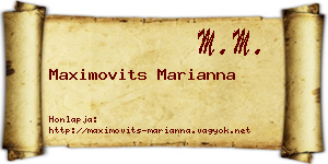 Maximovits Marianna névjegykártya